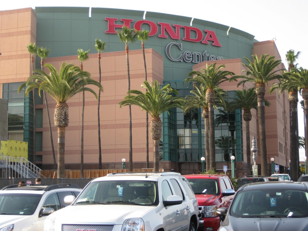 Honda Center exterior Anaheim Ducks arena events seating parking food