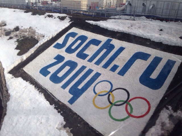 2014 Winter Olympics Sochi logo snow display