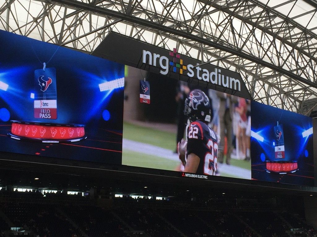 Scoreboard at NRG Stadium, home of the Houston Texans