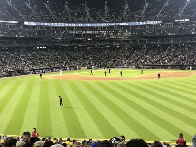 Guaranteed Rate Field outfield Chicago baseball doubleheader