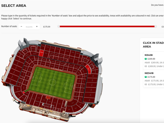 Ticket portal on the Manchester United website