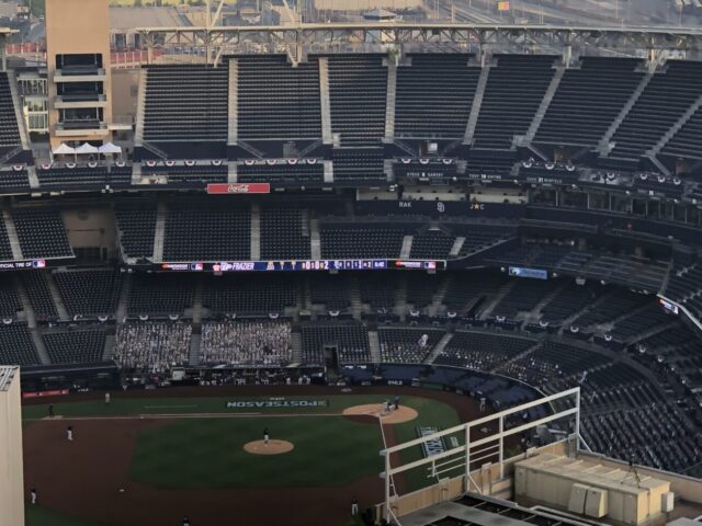 Hotel view into Petco Park to watch live MLB game