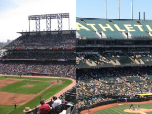 Oracle Park and Oakland Coliseum