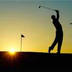 golfer at sunset