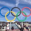 The Olympic rings on display at the 2014 Winter Games in Sochi, Russia