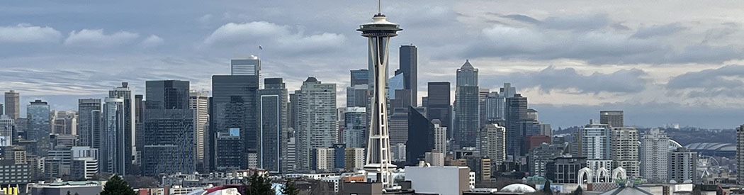 Seattle skyline, with the Space Needle in the foreground