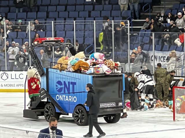 Ontario Reign Teddy Bear Toss cleanup