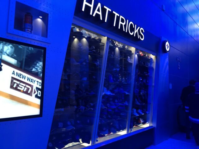 Hat trick display at Canada Life Centre, home of the Winnipeg Jets