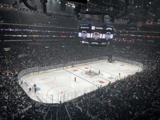 Crypto.com Arena set up for a Los Angeles Kings game