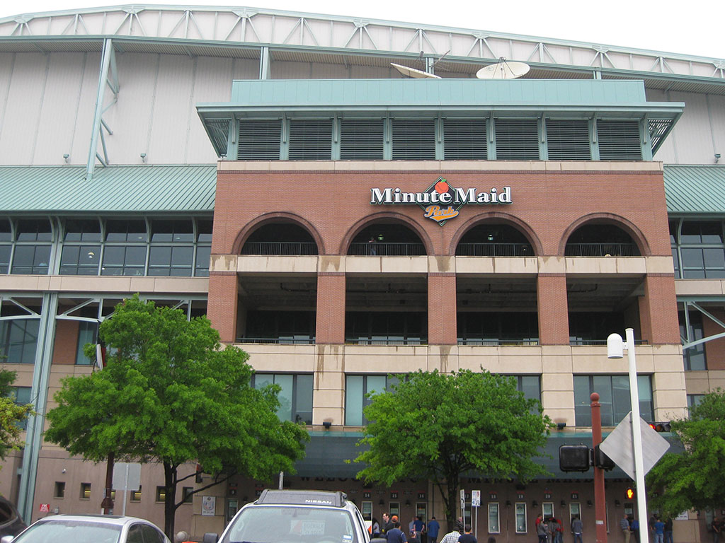 Aerial View of Minute Maid Park in Downtown Houston Texas