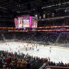 Pregame skate before a Vegas Golden Knights game at T-Mobile Arena