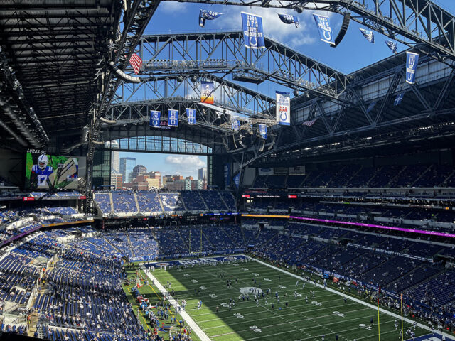 View from the south stands at Lucas Oil Stadium, home of the Indianapolis Colts