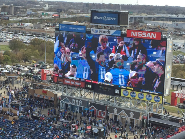 Videoboard at Nissan Stadium, home of the Tennessee Titans.