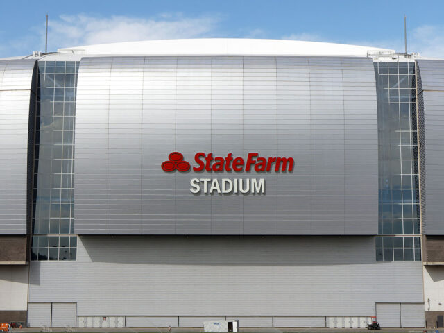 Exterior of State Farm Stadium, home of the Arizona Cardinals. Read our guide for info on events, tickets, parking, hotels, seating, food and more.