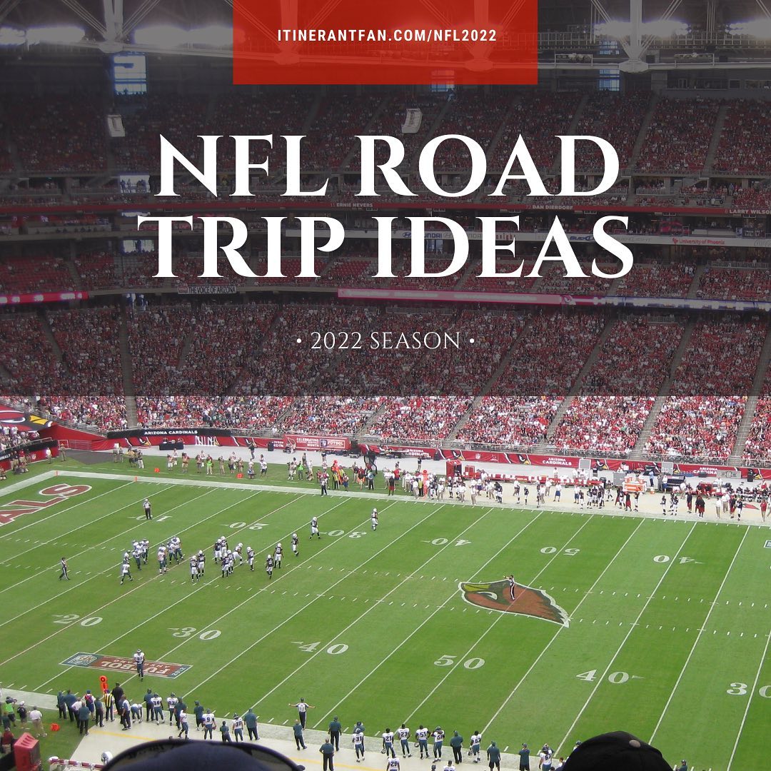 Did you catch our post on NFL road trips for 2022? If not, check it out via the #linkinbio and let us inspire you to hit the road for 🏈 this fall!#nfl #nflstadiums #nflroadtrip #footballroadtrip #football #sportstravel #sportstourism