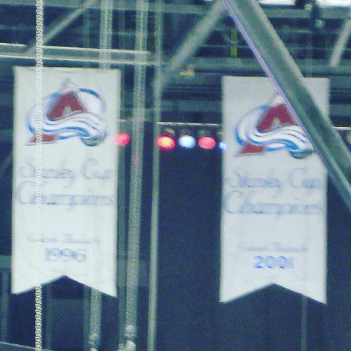 Congrats to the new Stanley Cup champion @coloradoavalanche! Here’s a faraway pic I took of their previous two championship banners during my last visit to what was then Pepsi Center. Hopefully I can take a trip out to Ball Arena next season to catch a glimpse of their new addition to the rafters.#avs #coloradoavalanche #denver #findaway #stanleycup #stanleycupfinal #becauseitsthecup #colorado #nhl #ballarena #sportstravel #sportstourism