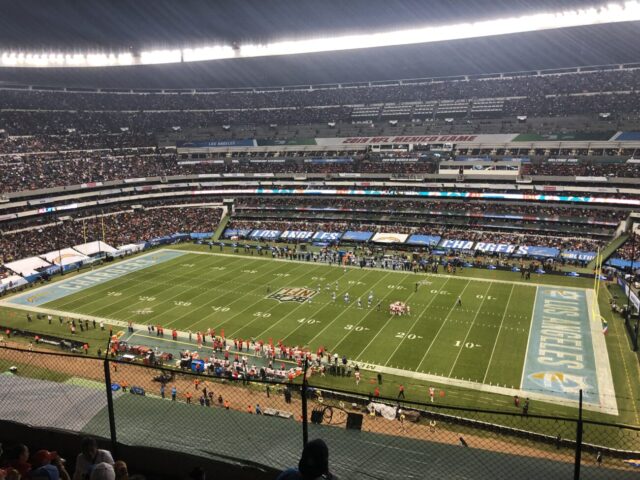 The seating bowl at Estadio Azteca (Aztec Stadium) in Mexico for an NFL international series game