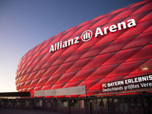 Exterior of Allianz Arena, home of FC Bayern Munich