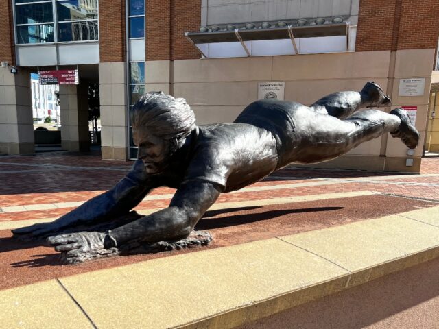 Pete Rose statue at Great American Ball Park, home of the Cincinnati Reds
