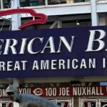 Exterior signage at Great American Ball Park, home of the Cincinnati Reds