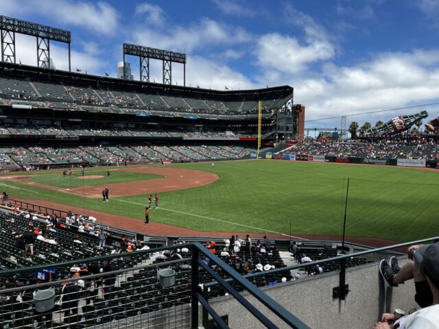 View from the right-field stands at Oracle Park, home of the San Francisco Giants