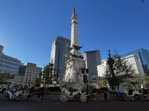 The Soldiers and Sailors Monument in downtown Indianapolis