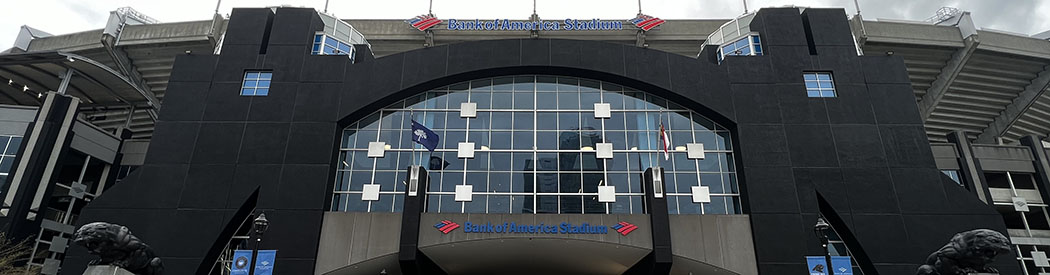North entrance to Bank of America Stadium, home of the Carolina Panthers