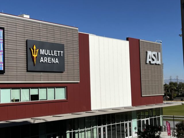 Entrance to Mullett Arena in Tempe, Arizona