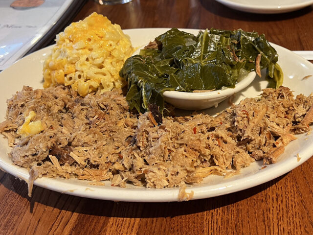 Carolina-style chopped pork dish from The Pit in Raleigh, North Carolina
