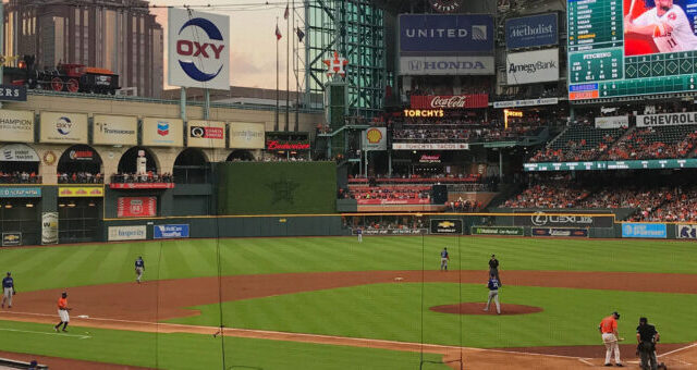 View of the field at Minute Maid Park in Houston