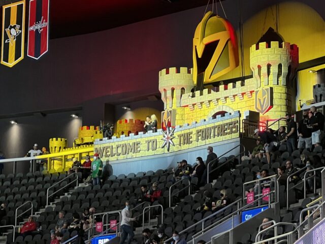 "Welcome to the Fortress" display at T-Mobile Arena in Las Vegas
