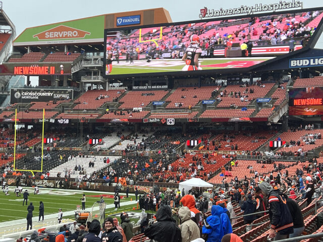 The east end zone bleachers at Huntington Bank Field is known as the "Dawg Pound."