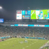 View from a party plaza in the south end zone at EverBank Stadium in Jacksonville, Florida