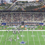 View of the field at AT&T Stadium during a Dallas Cowboys game