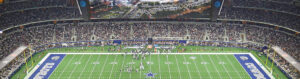 View of the field at AT&T Stadium during a Dallas Cowboys game