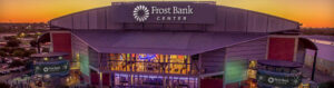 Exterior view of the Frost Bank Center arena in San Antonio, Texas