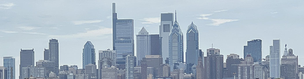 View of the skyline of Philadelphia's Center City, as seen from the south