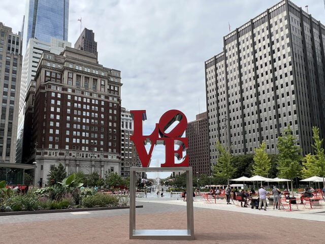 The "Love" Sculpture at Love Park in Center City Philadelphia