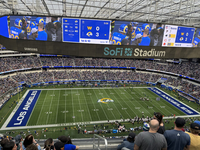 View of the field at SoFi Stadium during a Los Angeles Rams game