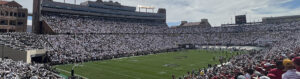 Panoramic view of the field at Folsom Field in Boulder, Colorado