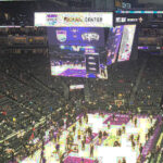 View of the court at Golden 1 Center before a Sacramento Kings game