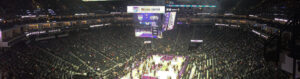 View of the court at Golden 1 Center before a Sacramento Kings game
