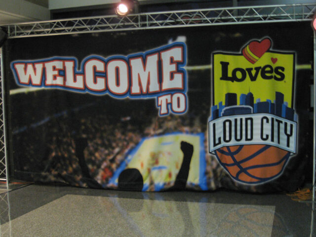 A banner denotes the Loud City section of Paycom Center in Oklahoma City