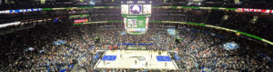 Panoramic view of the court at Kia Center during an Orlando Magic game
