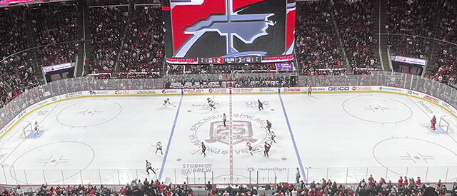 Panoramic view of the rink at Lenovo Center in Raleigh, North Carolina