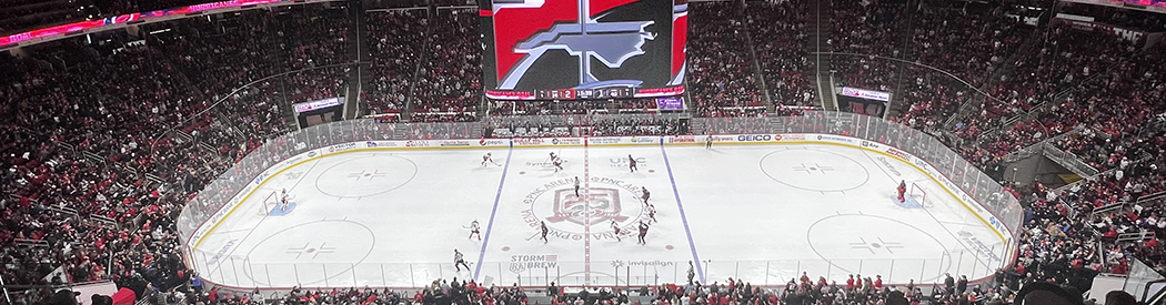 Panoramic view of the rink at Lenovo Center in Raleigh, North Carolina