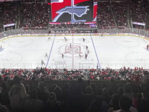 View of the rink at Lenovo Center in Raleigh during a Carolina Hurricanes game