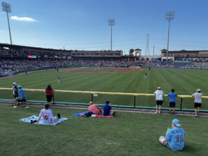 View from the outfield berm at BayCare Ballpark in Clearwater, Florida