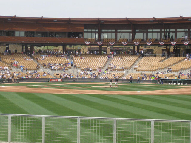 View from the outfield berm at Camelback Ranch in Glendale, Arizona