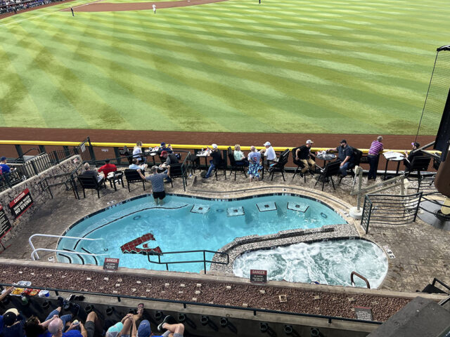 The pool behind the right-field wall is a defining feature of Phoenix's Chase Field